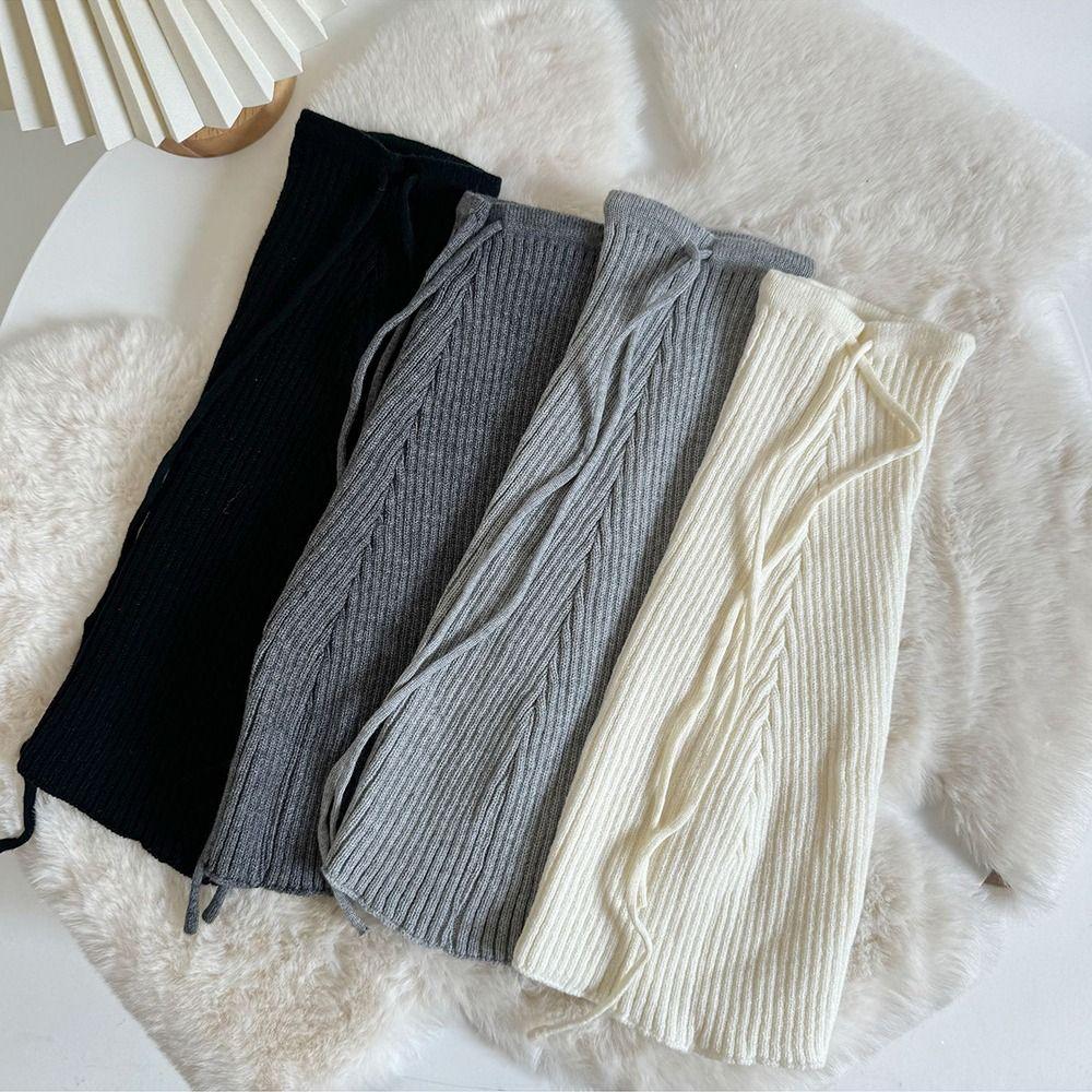 Y2K Knitted Foot Cover Sweet Women Leg Warmers Fashion Knee High Girls Socks  Streetwear