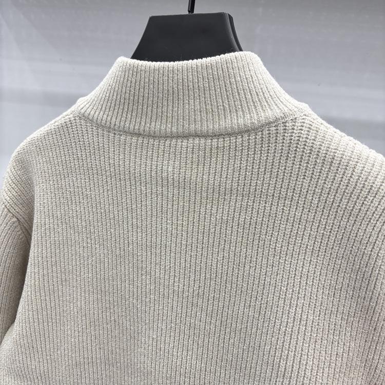 Men's High-Quality Wool Knit Zipper Cardigan - Thick, Trendy, Loose-Fit for Autumn/Winter