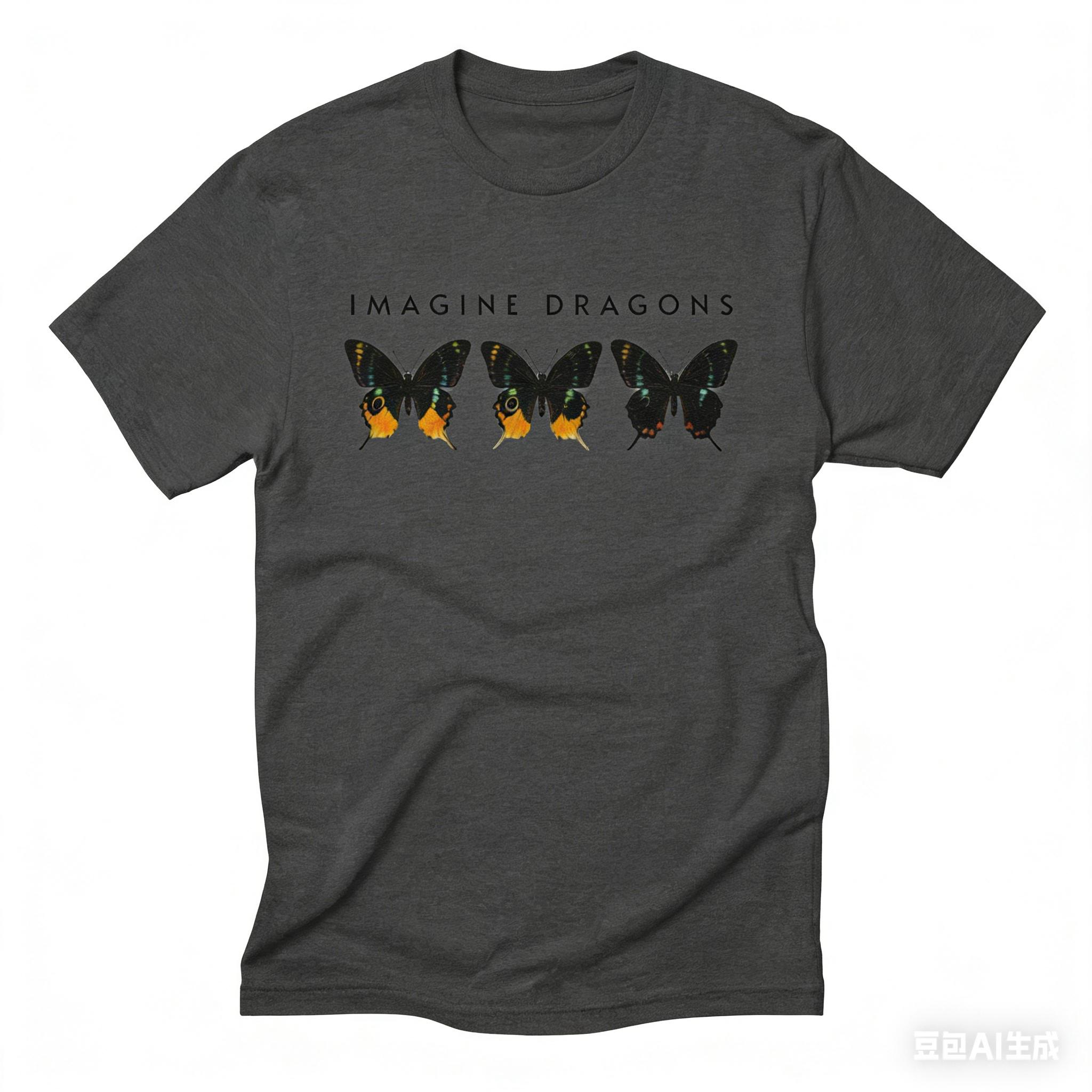 

Imagine Dragons Butterfly Tshirt Unisex and Women Summer Cotton Clothing Casual Fashion Round Neck Short Sleeved Tee Streetwear 4XL