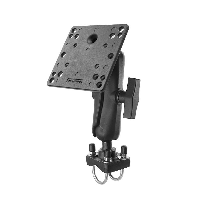 Industrial Forklift Tablet Mount with 1.5" VESA Ball Head and Double U-Bolt for Round Tubes