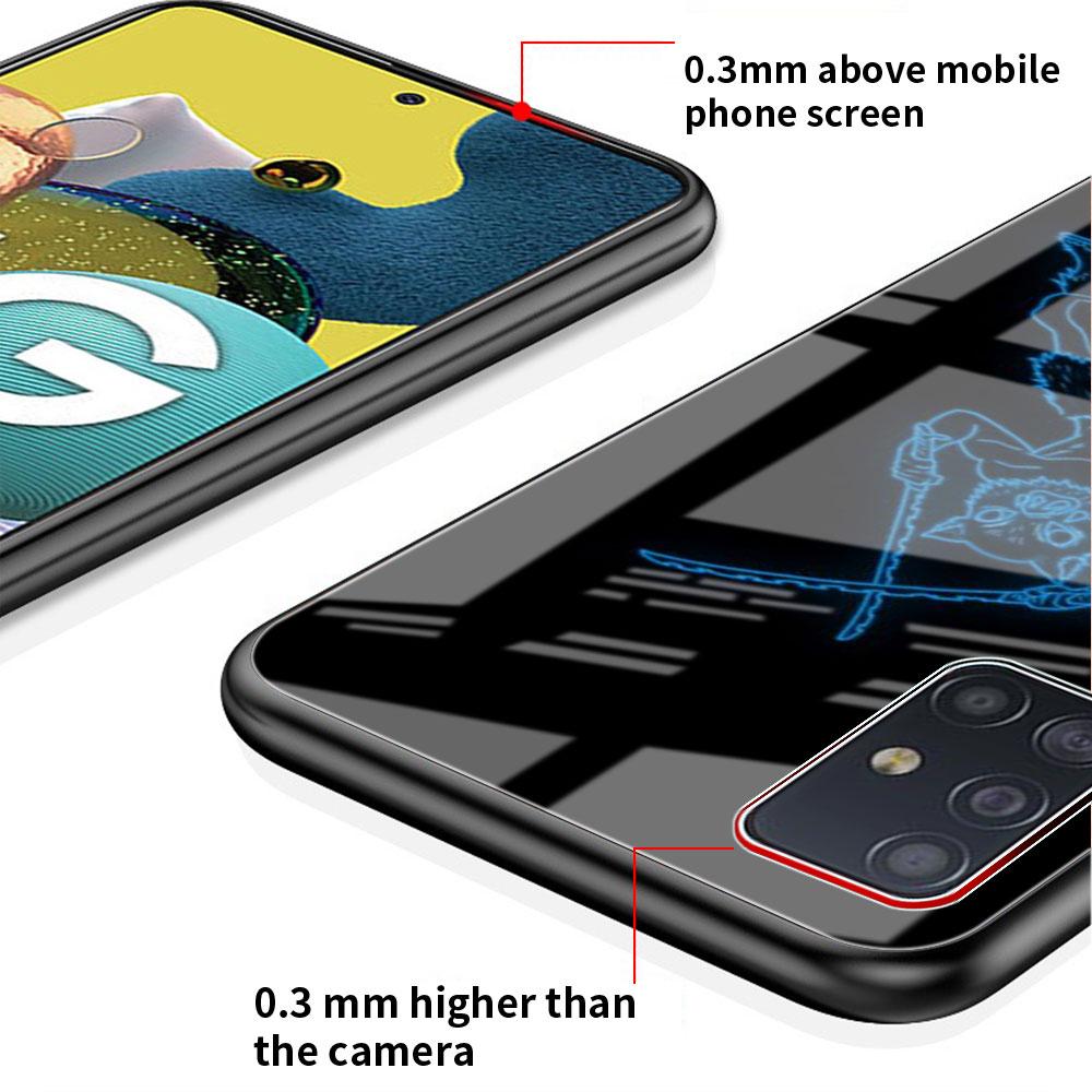 Demon Slayer Anime Cute Glass Case For Samsung Galaxy A52 A71 A50 A51 A70 A21s A31 A72 A10 A12 A30 A22 5G Phone Cover