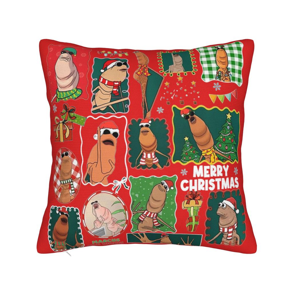 Marcus the Worm Funny Meme Printed Pillowcase Cushion Cover  Throw Pillow Cover Y2K Seat Decoration Zippered Multi-Size