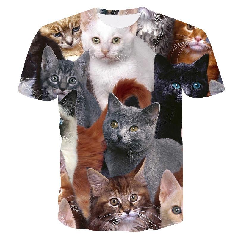 2024 Men/woman High Quality Brand T-shirt Hombre New Men T-shirt Casual Short Sleeve O-neck Fashion Funny Cat Printed 3D T Shirt