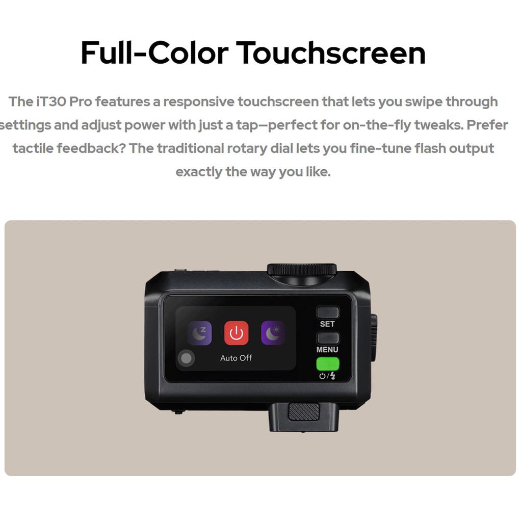 Godox Mini iT30Pro N iT30 Pro N TTL Flashlight for Wireless Touchscreen Portable HSS Mirrorless Camera Nikon External Black Nikon, Flashlight, 1/8000