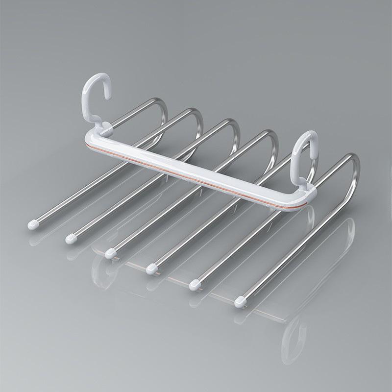 1pc Multi-layer Pants Hanger, Stainless Steel Rack, Save Space Storage and Organization for Wardrobe, Closet, Bedroom, Suitable for Pants,  Scarves