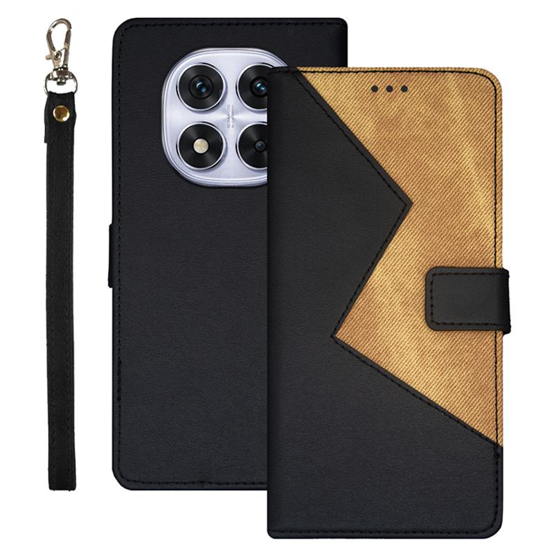 IDEWEI For Xiaomi Redmi Note 14 Pro 4G Case Card Slots Splicing Color Leather Phone Cover