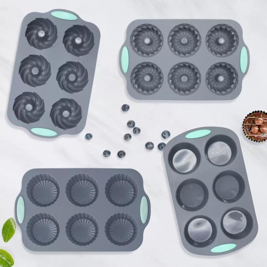 6-dutinková silikonová forma na věnec Vánoční pečicí forma na cupcakes mýdlo čokoládu Flexibilní DIY řemeslná forma a forma na sváteční pochoutky