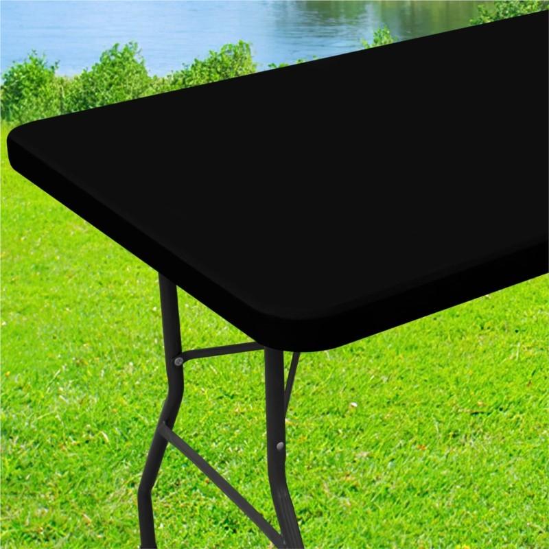 Homaxy Stretch Spandex Washable Elastic Tablecover Round Waterproof Table Cloth Outdoor Retangle Picnic Banquet Party Tablecloth