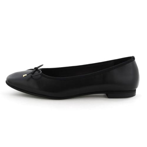HIMIKO ballet flats, genuine leather, simple cushioned design, ballet pumps, 651307, black, size 230