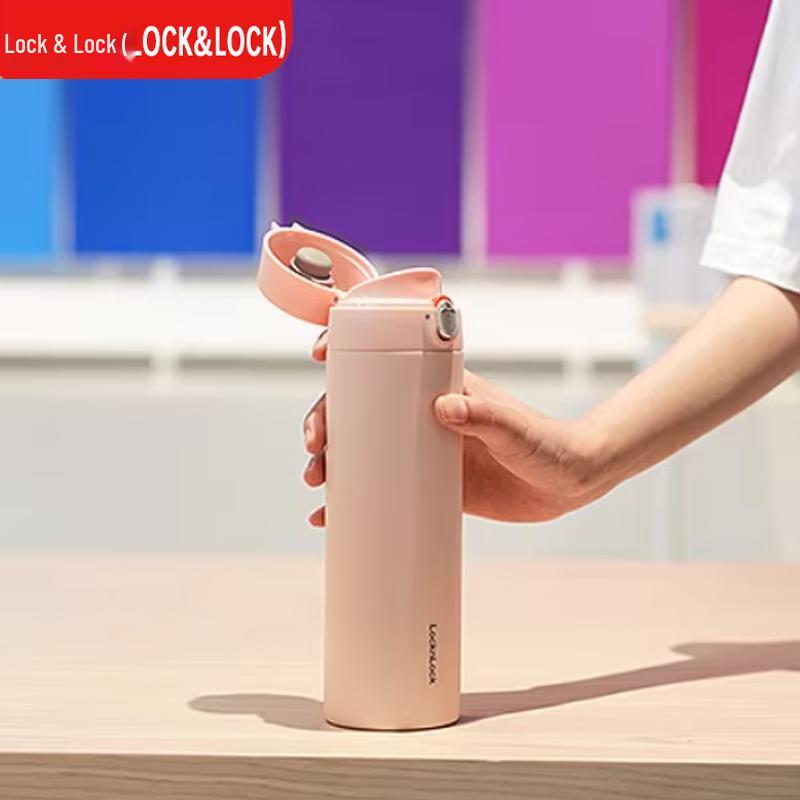 LOCK&LOCK Portable Stainless Steel Thermos (0.5L, Pink)