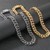 60CM Long 13MM Width Choker Necklace Man Solid Stainless Steel Curb Cuban Link Chain Necklaces for Men Male Jewelry Vintage