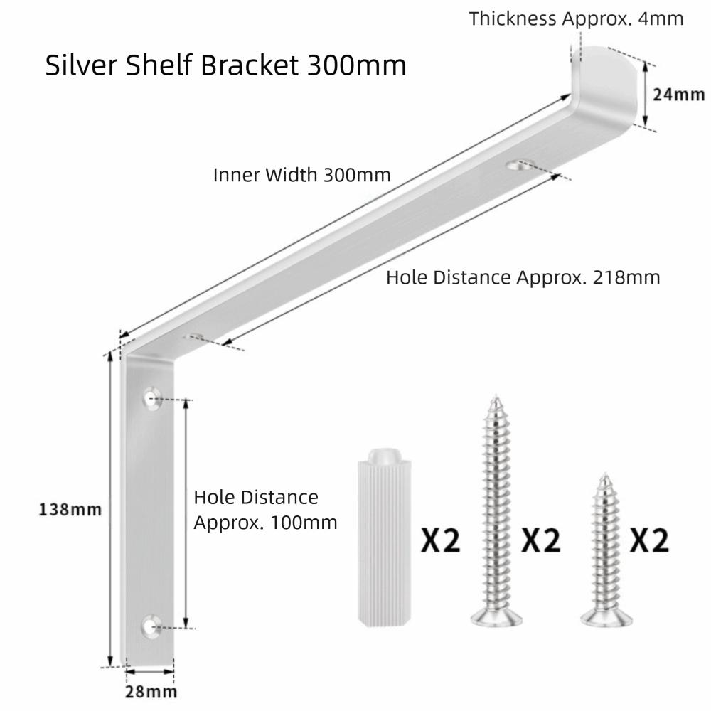 Stainless Steel L Type Shelf Brackets 90 Degree Concealed Triangular Support Frame Rustproof Enduring Floating Shelf Bracket