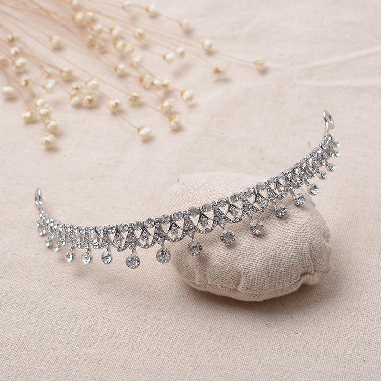 Korean Version of Beautiful Bridal Jewelry Alloy Crown Rhinestone Tiara Bridal Wedding Dress Accessories