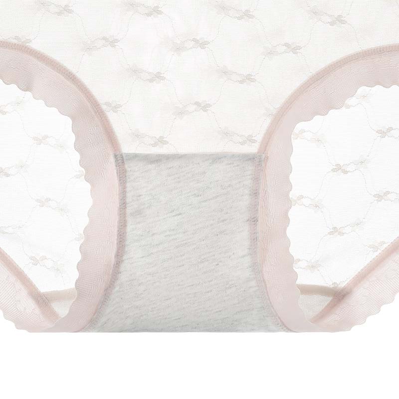 Fentenggan 10A Antibacterial 3-Piece Set Sexy and Sexy Lace High Elasticity 100% Cotton Crotch High Waist Underwear for Women
