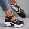 Women's Air Cushion Wedge Sandals Cutout Breathable Platform Walking Shoes