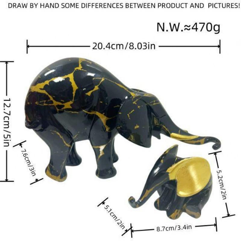 Resin Mother Baby Elephant Figurine Decor Living Room Office TV Cabinet Gift Modern Minimalist Home