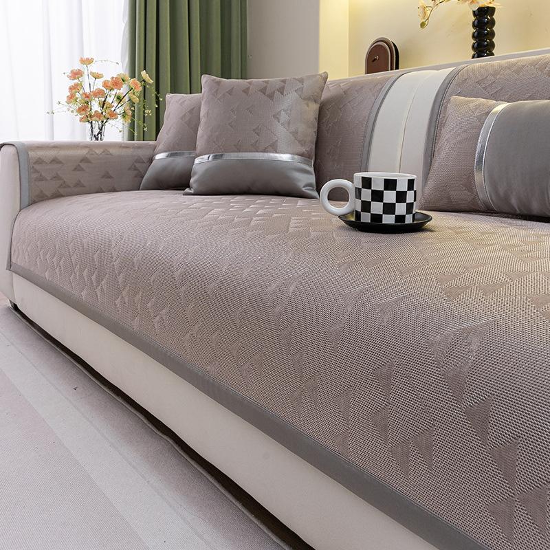 New Sofa Cushion Summer Ice Silk Cool Sofa Seat Cushion Cold Light Luxury High-End Non-Slip Sofa Cover