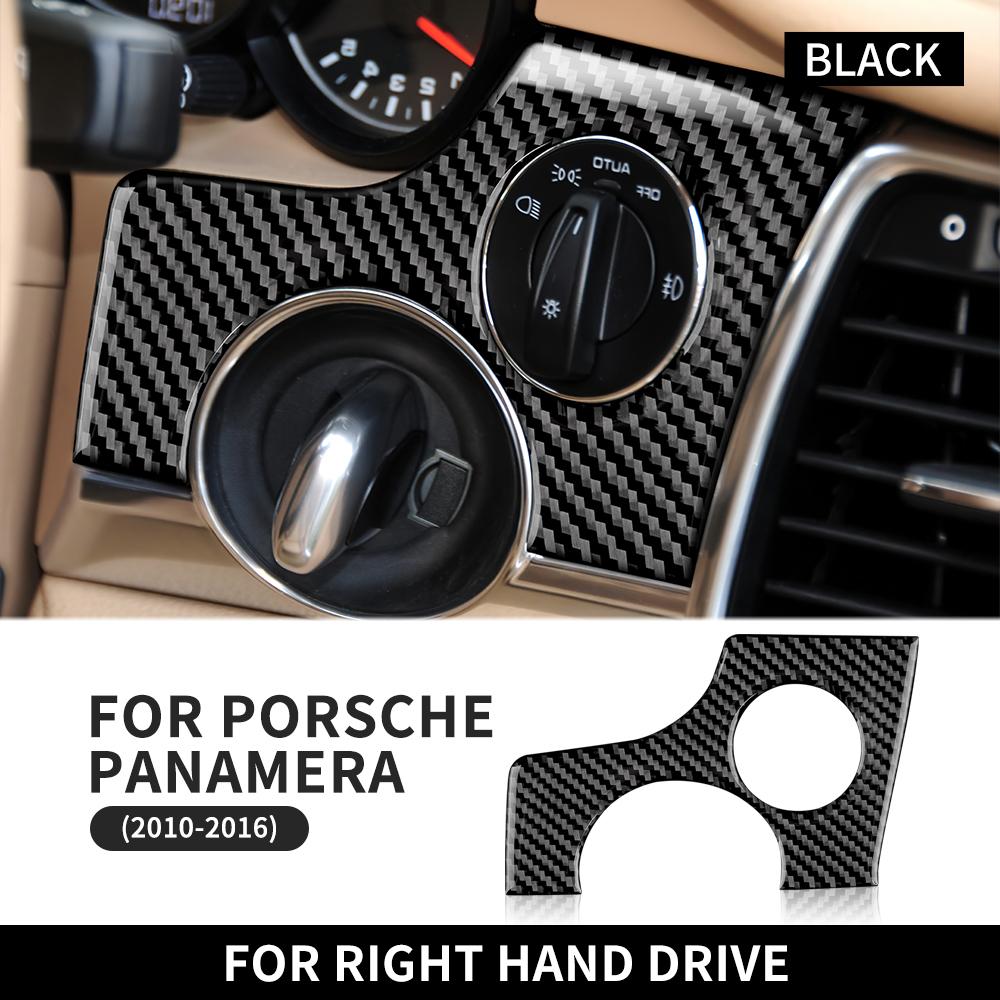 3D Carbon Fiber Headlight Switch Hole Cover Sticker for Porsche Panamera 2010-2016