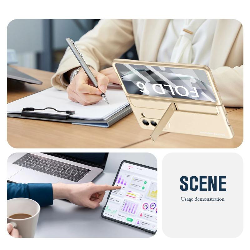 Double Bumper for Stealth Pen Slot Stand Protective Film Cover Hard Holder for Samsung Galaxy Z Fold 6 5 4 Case