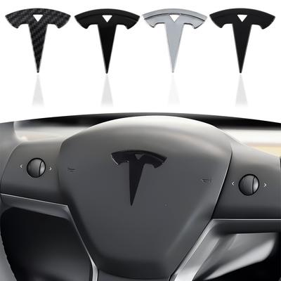 1pc ABS Car Badge Steering Wheel Decoration Sticker For Model Y 3 S X Roadster Bonina Coil Mod WYE Auto Valve Accessories