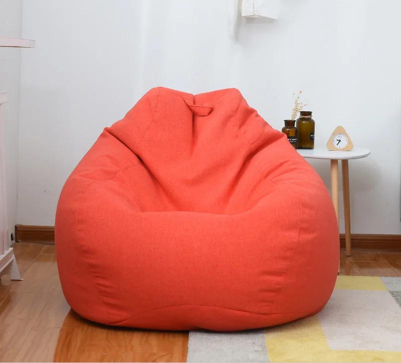 Leinen-Sofahülle ohne Füllung, langer Sitz, Sitzsack, Tatami, Wohnzimmer, Schlafzimmer