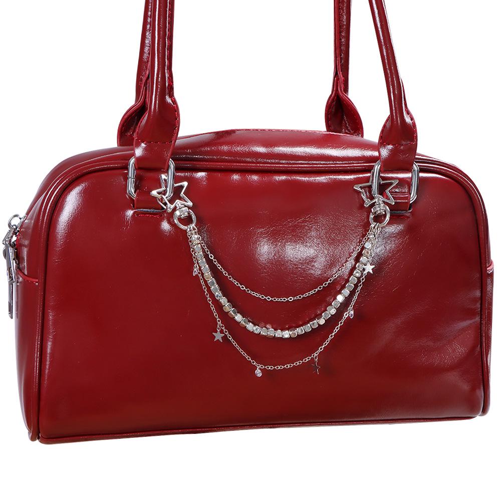 Trendy Multilayer Star Cross Rivet Pendant Bag Chain Accessory