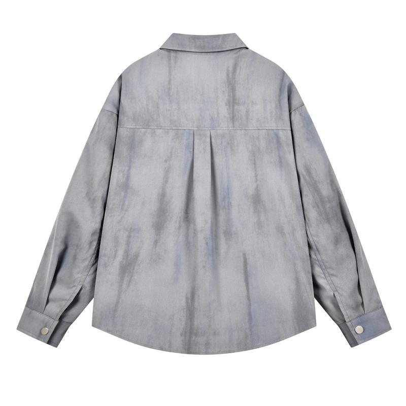 Tie-dye Shirt New Style Jacket Autumn and Winter Trendy Corduroy Jacket Top Work Pocket Long Sleeve Shirt