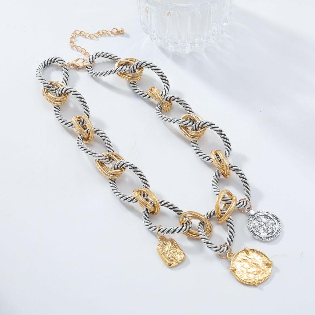 European & American Exaggerated Multi-Layer Coin Necklace: Bohemian Summer Vacation Style