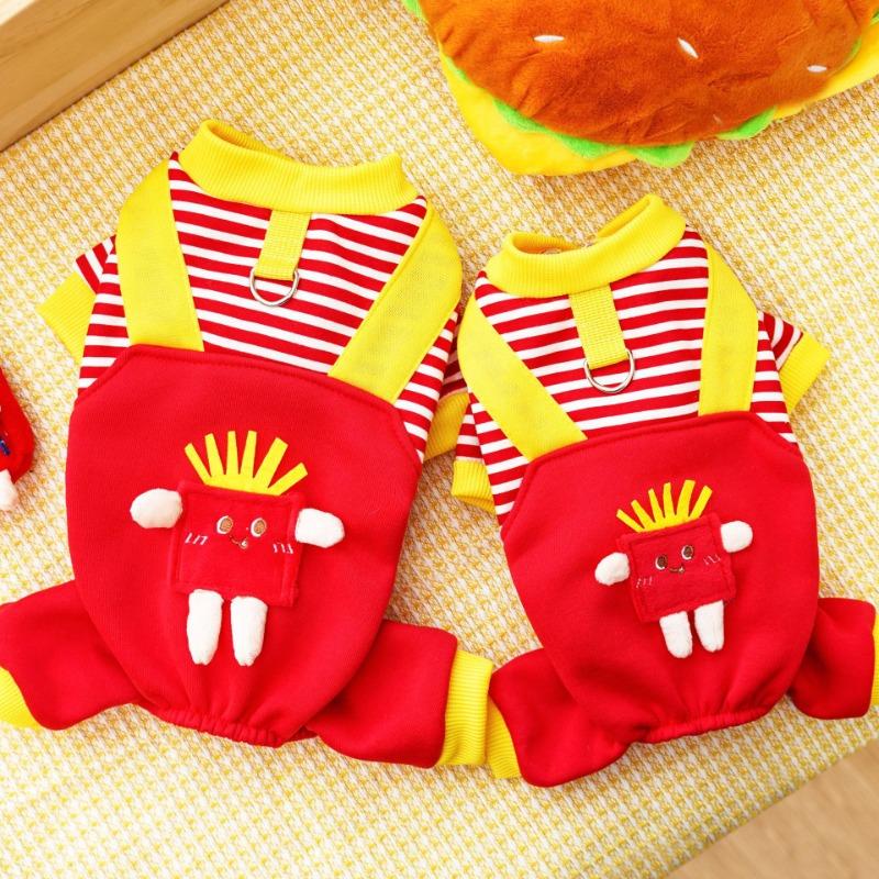 Pet Dog Four-legged Coat, Dog Clothes, Cat Autumn and Winter with Fleece, Cat Hoodie, Medium-sized Dog, Corfather, Can Be Towed