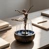 Tanzende Ballettmädchen Figuren mit Springbrunnen Ballerinas Wassermerkmal Statue Ballettänzer Skulpturen Dekoration Ornament Moderne Wohnkultur