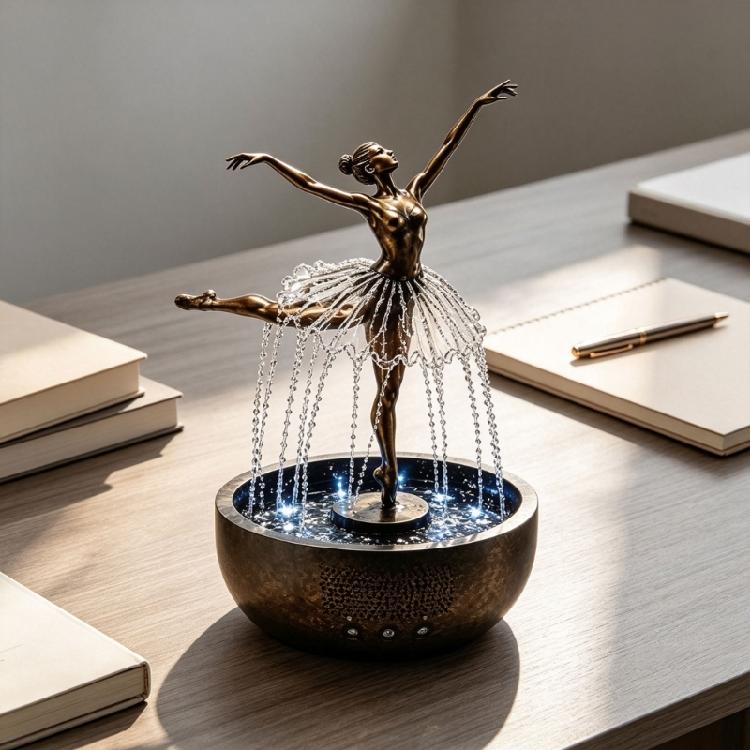Tanzende Ballettmädchen Figuren mit Springbrunnen Ballerinas Wassermerkmal Statue Ballettänzer Skulpturen Dekoration Ornament Moderne Wohnkultur
