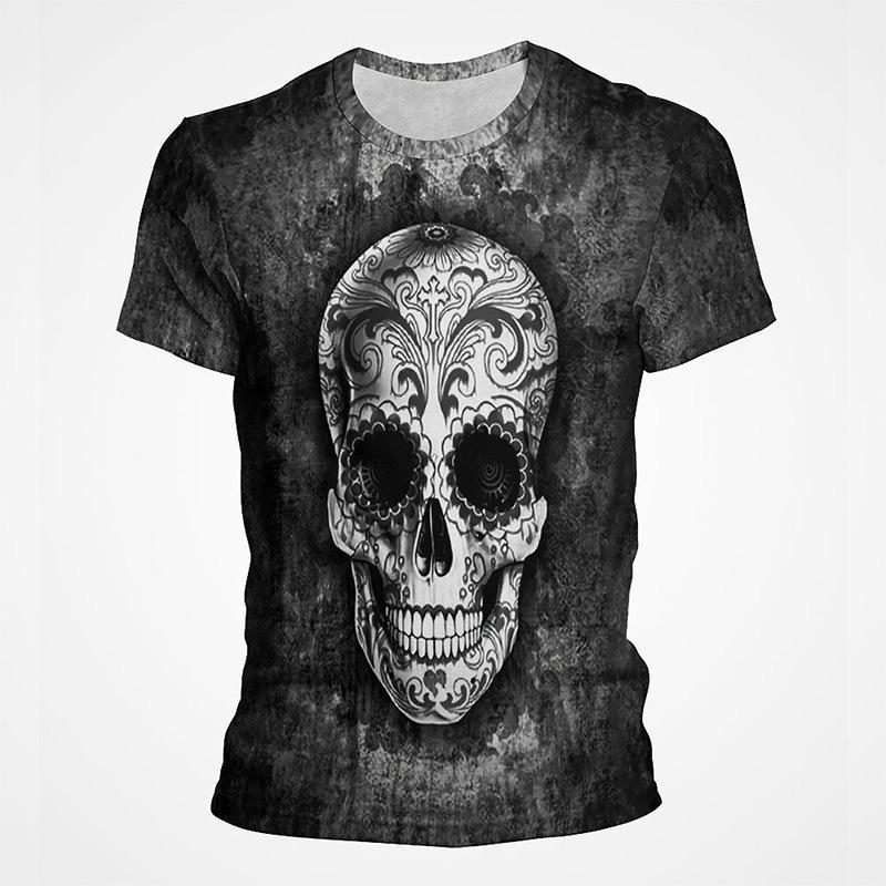 Mexikanischer Totenkopf Tag der Toten 3D-gedrucktes Kurzarm-Herren-T-Shirt