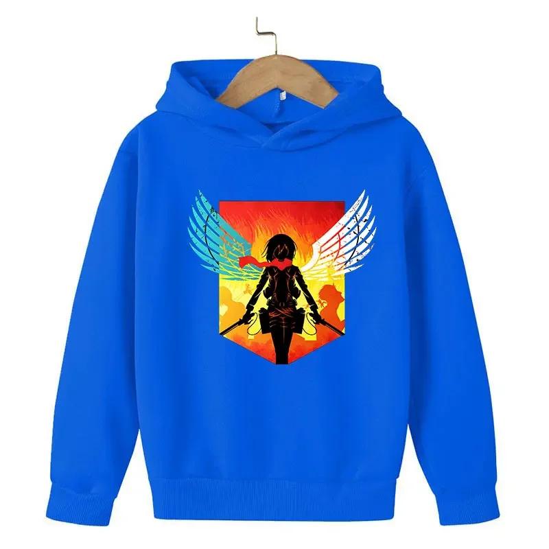 Attack Titan Print Boys and Girls Spring and Autumn Hooded Sweatshirt