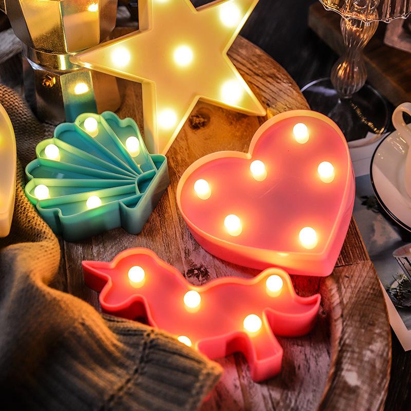 LED Mini Night Light - Flamingo, Pineapple, Cactus, Unicorn & Star Shapes