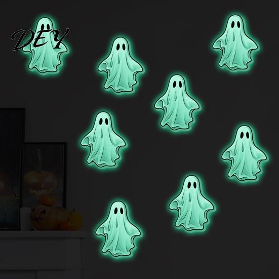 Indoor Outdoor Glass Door Decals Luminous Ghost Wall Stickers for Halloween Decoration, Glow in The Dark PVC Festival Atmosphere Layout Ornaments