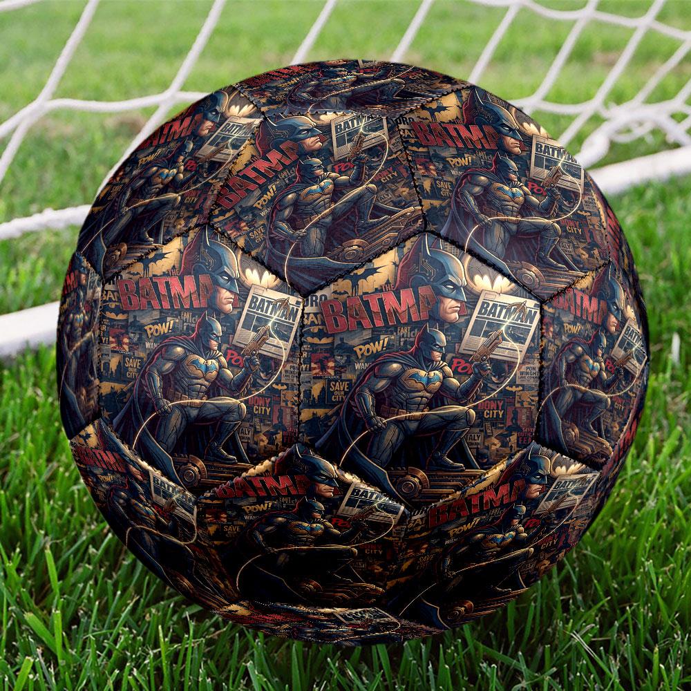 Batman Print Size 5 Soccer Ball, Standard Match Football for Sports Game and Team Practice, Ideal Gift for Soccer Fans