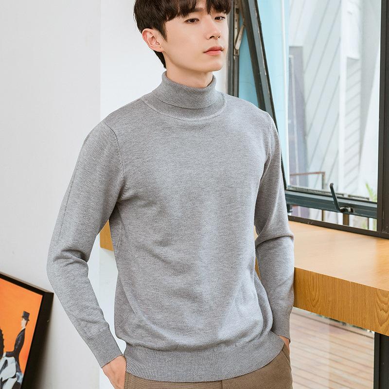 Sweater High Collar Autumn and Winter Men's Pullover Knit Sweater Loose Casual Long-sleeved Wild Wool Sweater