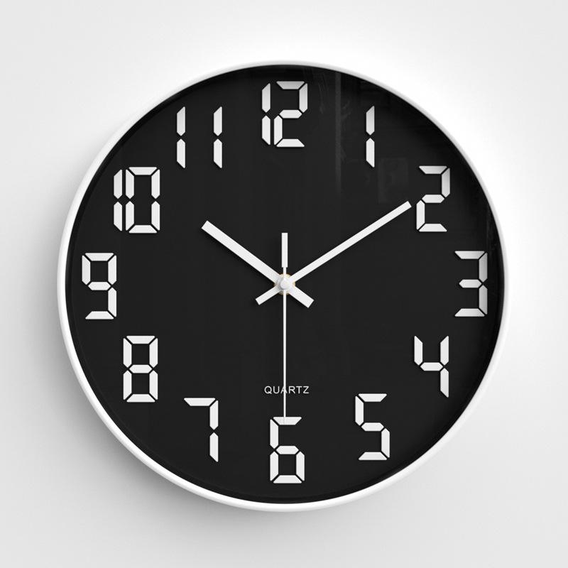 Household Clocks, Living Room Wall Clock, Bedroom Silent Wall Clock, Modern Simple Round Quartz Clock 12 Inches 30CM