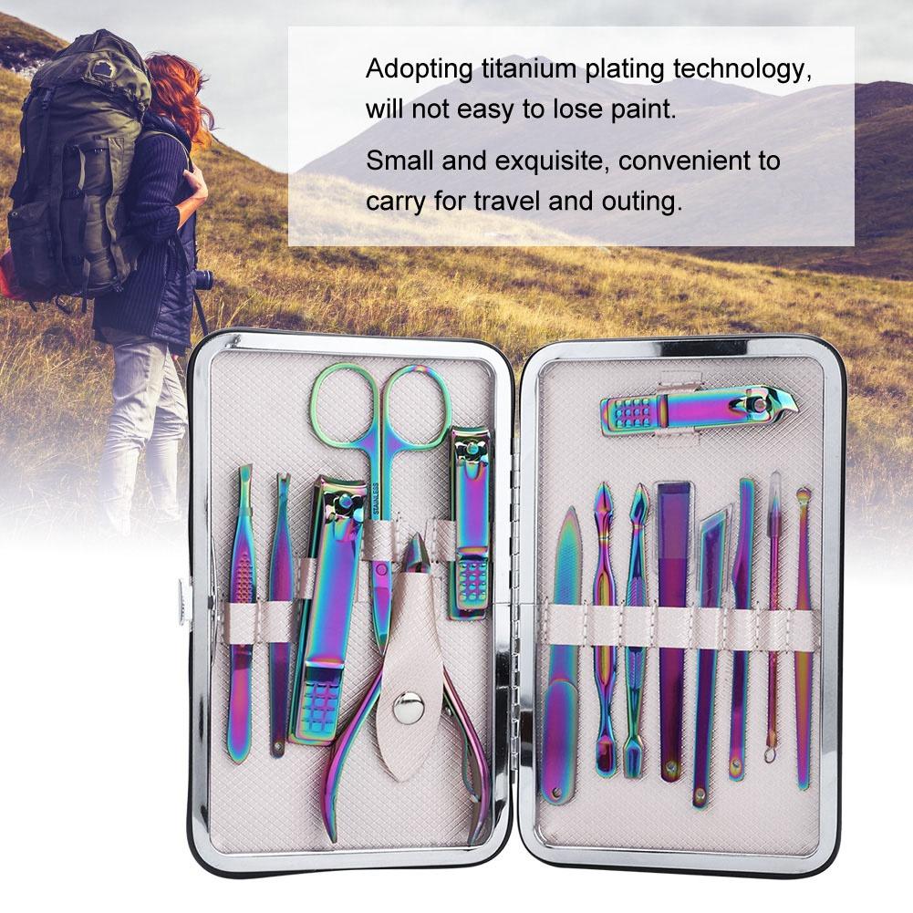 

15Pcs/Set Portable Nail Clippers Manicure Scissors Grooming Tool Kit Stainless Steel Rustproof