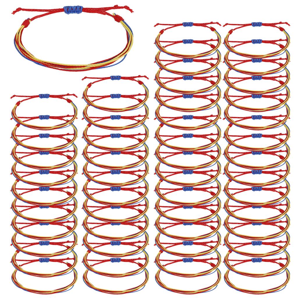 50Pcs Team Bracelets Bulk Sports Game Day Cheerleader Bracelet Adjustable Handmade Cheer Bracelet for Softball Baseball Football