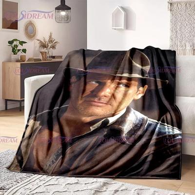 Indiana Jones et le Cadran de la Destinée Couverture en Flanelle Literie Couvre-lit Canapé Couverture Chaude Décoration Intérieure Enfants Adultes Fans Cadeau