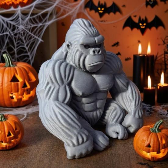 Leisure Gorilla Statue Desk Guardian Orangutan Figurine Home Office Desktop Decoration Plastic Simulation Animal Ornament Christmas Gift