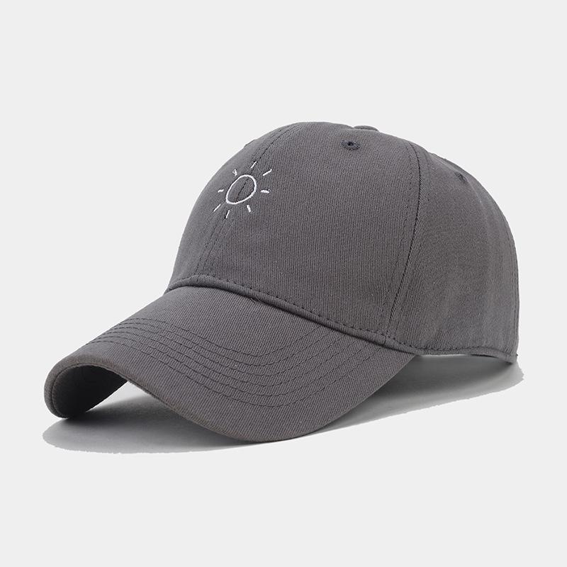 New Sun Embroidery Soft Top Baseball Cap Trendy Men's Fashion Versatile Cap Women's Face Small Outdoor Sun Hat