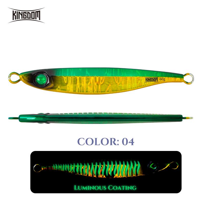 Kingdom Far Casting Sinking Slow Jigging 30g 80mm 60g 100mm Micro Jig Fishing Lure Artificial Saltwater Bass Bait Tackle