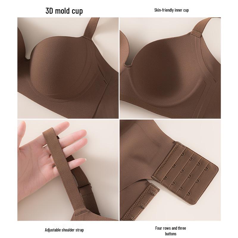 3D Seamless Women's Anti-Sag Underwire Bra with Adjustable Side Support