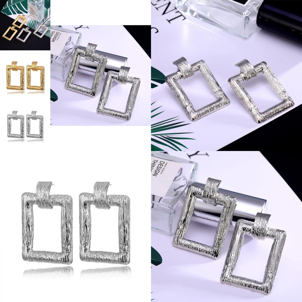 Modern Simple Geometric Alloy Earrings For Women With Independent Packaging