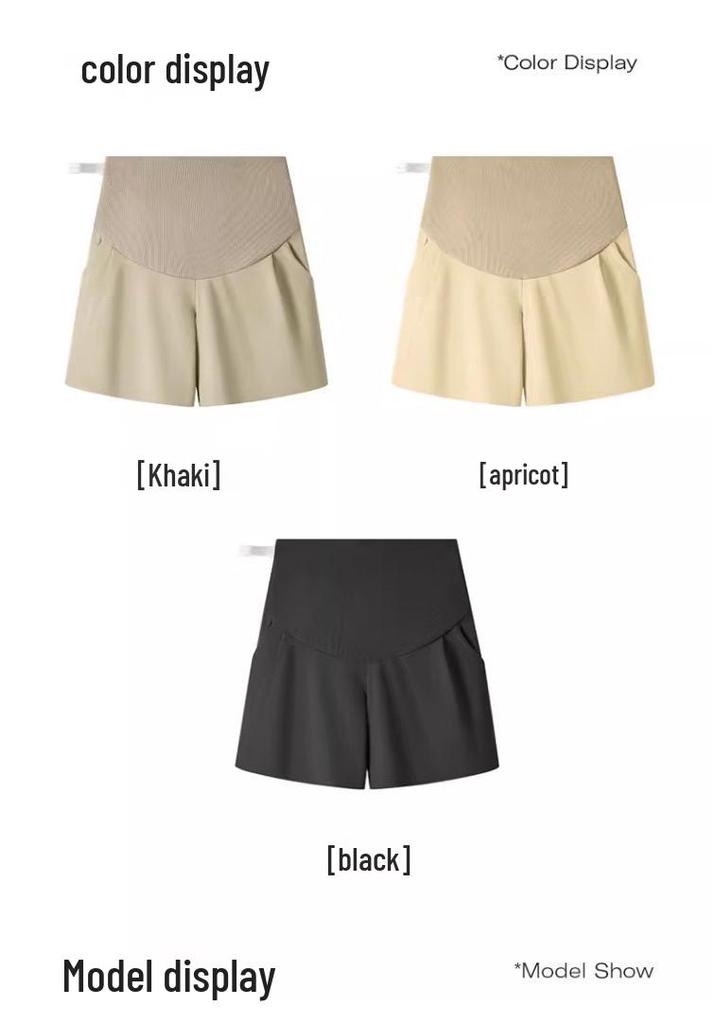 High-Waisted Belly Support Maternity Shorts – Loose, Plus Size, Casual Summer Wear