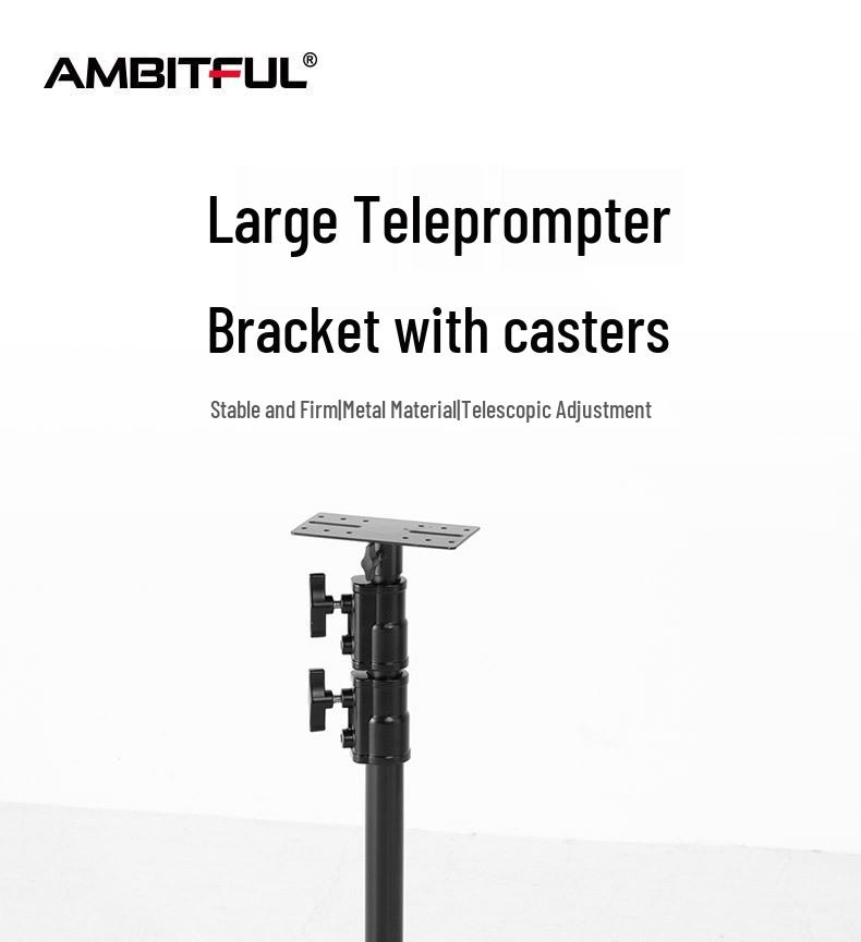 Ambitful ZhiJie Tripod Teleprompter Stand with Large Screen and Heavy Duty Floor Lamp - Models T16/T22.