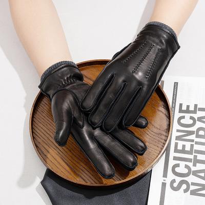 Sheepskin Genuine Leather Gloves Full Finger Warm Cycling Clothing and Fashion Accessories for Autumn and Winter