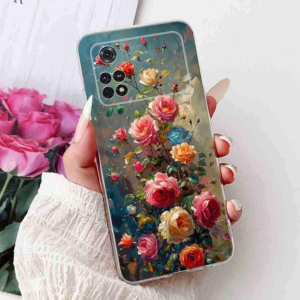For Xiaomi POCO M4 Pro 4G 6.43" Case Fashion Girl Cute Bear Print Soft Silicon Cover For Poco M4Pro m4 Pro Protective Shell Capa